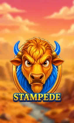 Slot-Cover mit Büffel und Stampede-Schriftzug